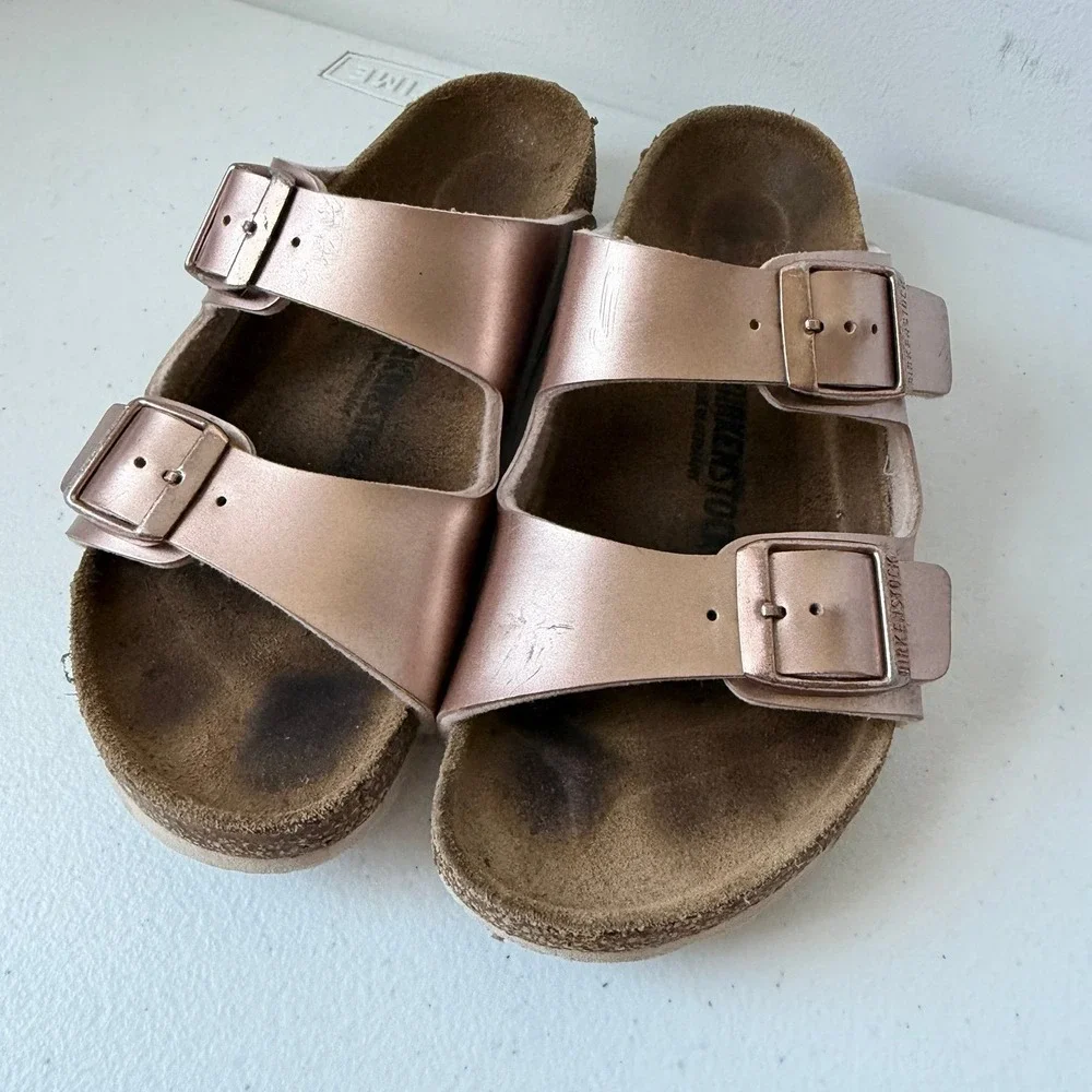 Rose Gold Birkenstocks Toddler Girl's 31